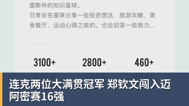 连克两位大满贯冠军 郑钦文闯入迈阿密赛16强